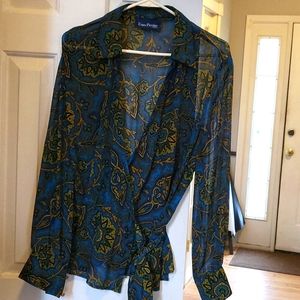 Wrap blouse, size 18, by Evan Picone